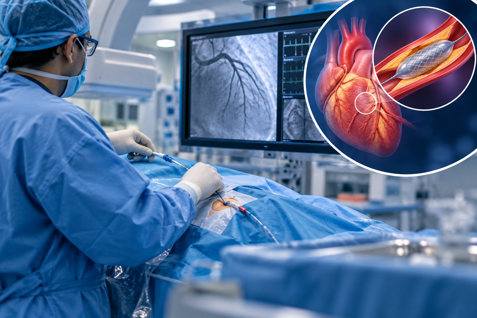 Catheterization lab used for minimally invasive cardiac procedures at Arunachala Hospital in Kadapa